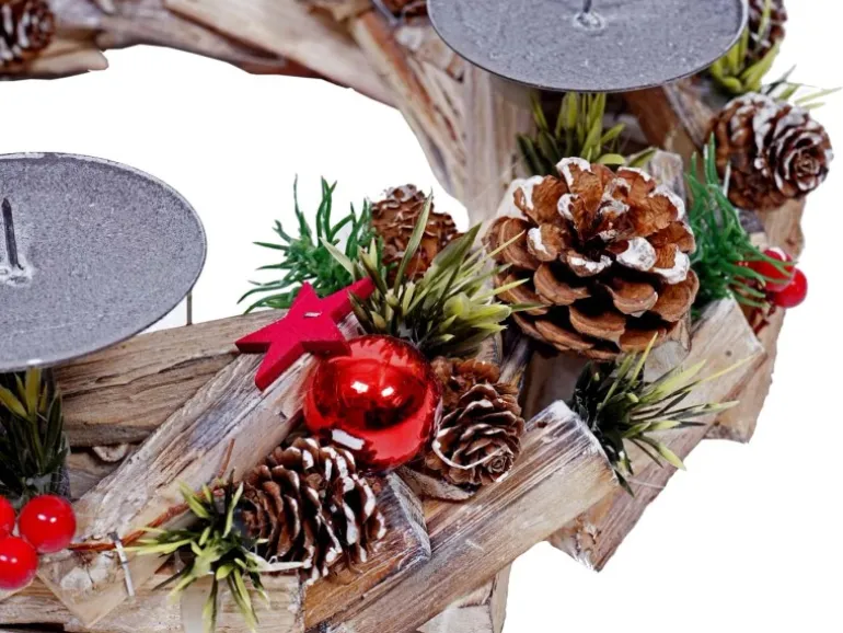 MCW Adventskranz H50 Holz ohne Kerzen