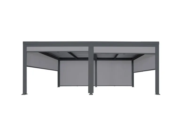 MCW Alu Pergola L41 mit 6x Seitenwand Anthrazit 3x6m