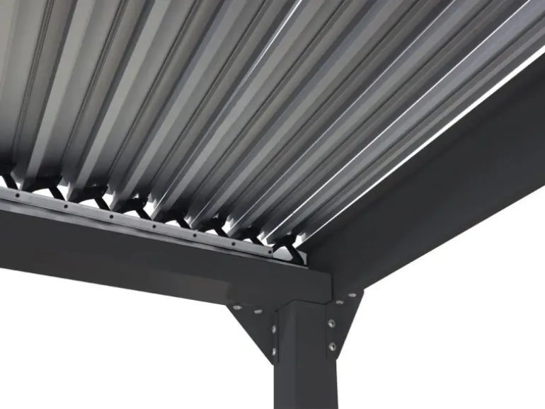 MCW Alu Pergola L41 mit 6x Seitenwand Anthrazit 3x6m