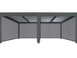 MCW Alu Pergola L41 mit 6x Seitenwand Anthrazit 3x6m