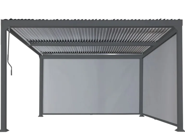 MCW Alu Pergola L41 mit 2x Seitenwand Anthrazit 3x3,7m