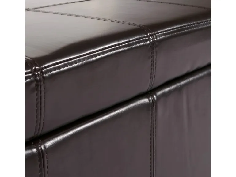 MCW Aufbewahrungs-Truhe Kriens Leder/Kunstleder 112x45x45cm Braun