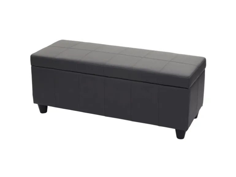 MCW Aufbewahrungs-Truhe Kriens Kunstleder 45x114x45cm Grau Matt