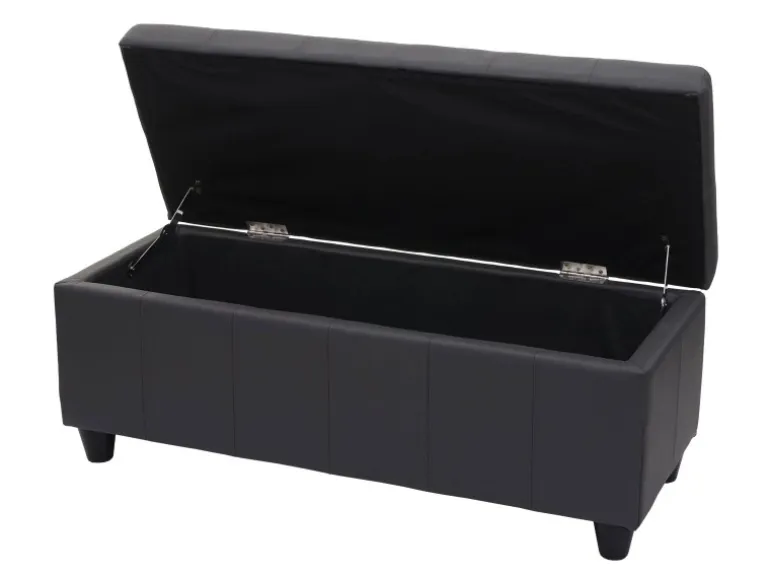 MCW Aufbewahrungs-Truhe Kriens Kunstleder 45x114x45cm Grau Matt
