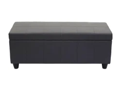 MCW Aufbewahrungs-Truhe Kriens Kunstleder 45x114x45cm Grau Matt