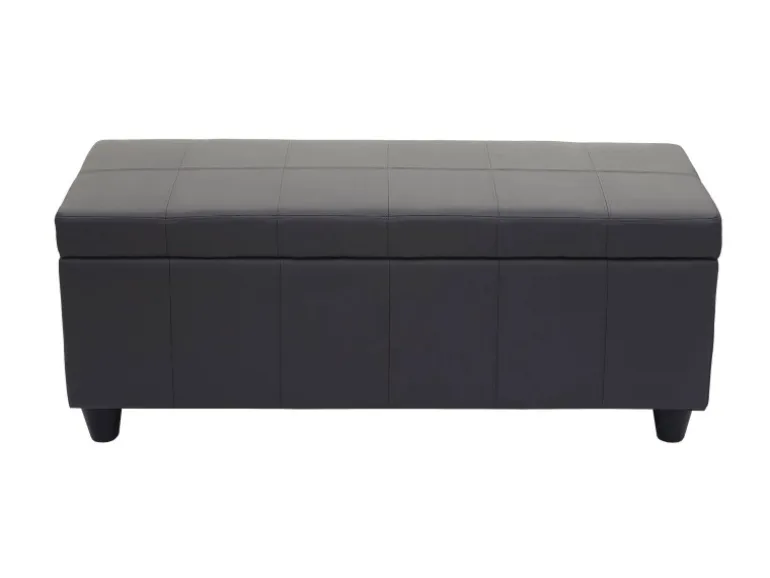 MCW Aufbewahrungs-Truhe Kriens Kunstleder 45x114x45cm Grau Matt