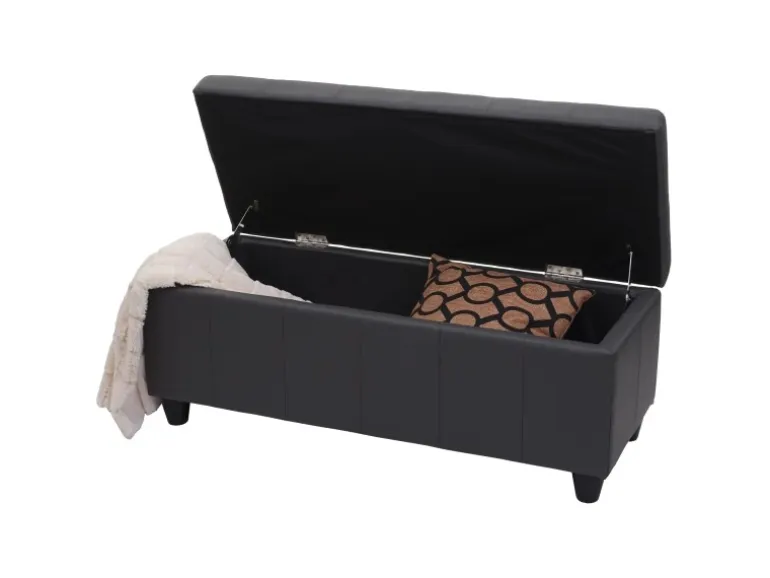 MCW Aufbewahrungs-Truhe Kriens Kunstleder 45x114x45cm Grau Matt