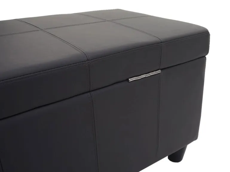 MCW Aufbewahrungs-Truhe Kriens Kunstleder 45x114x45cm Grau Matt