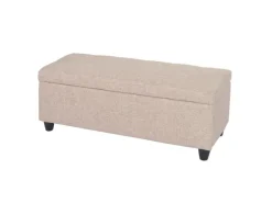 MCW Aufbewahrungs-Truhe Kriens Stoff/Textil 45x114x45cm Beige