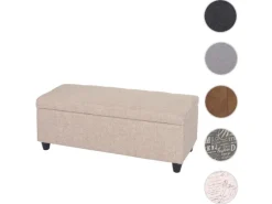 MCW Aufbewahrungs-Truhe Kriens Stoff/Textil 45x114x45cm Beige