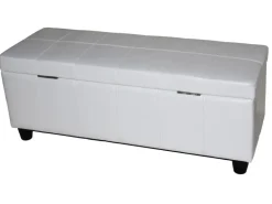 MCW Aufbewahrungs-Truhe Kriens Leder/Kunstleder 112x45x45cm Weiß
