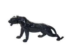 MCW Deko Figur Panther mit Halsband Schwarz Hochglanz mit Halsband