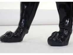 MCW Deko Figur Panther mit Halsband Schwarz Hochglanz mit Halsband