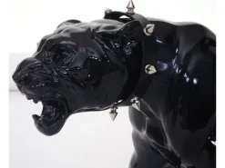 MCW Deko Figur Panther mit Halsband Schwarz Hochglanz mit Halsband
