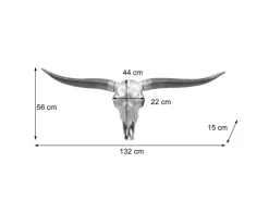 MCW Deko Schädel 132cm A14 Stier Naturfarben