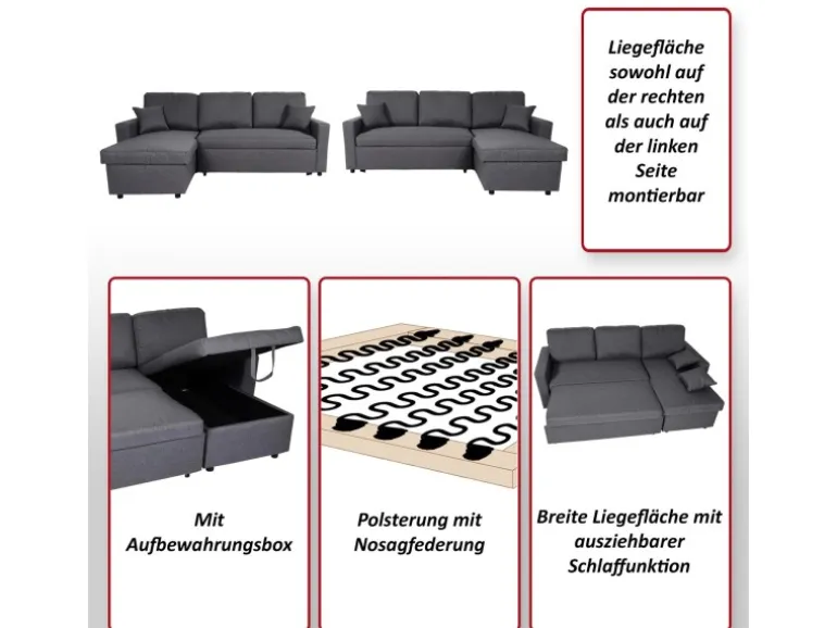 MCW Ecksofa mit Bettkasten L17 Beige