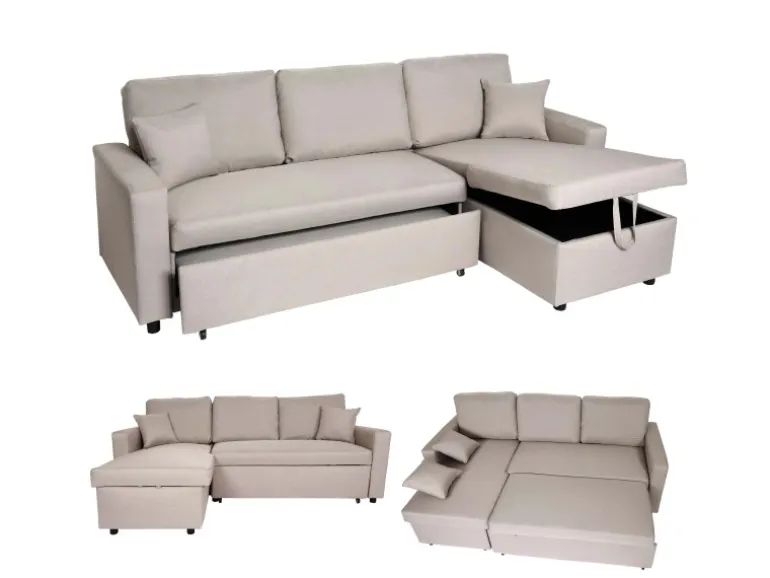 MCW Ecksofa mit Bettkasten L17 Beige