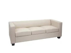 MCW 3er Sofa Lille Kunstleder Creme