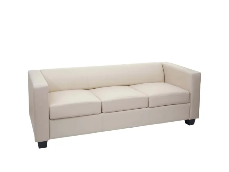 MCW 3er Sofa Lille Kunstleder Creme