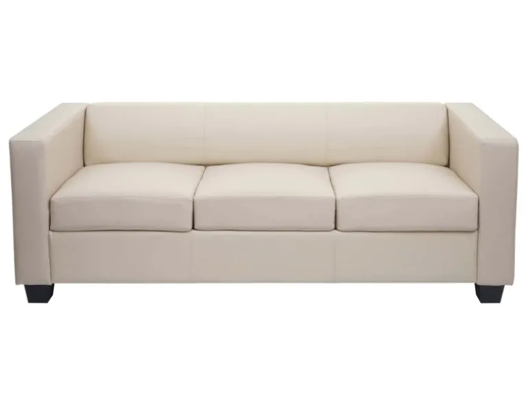 MCW 3er Sofa Lille Kunstleder Creme