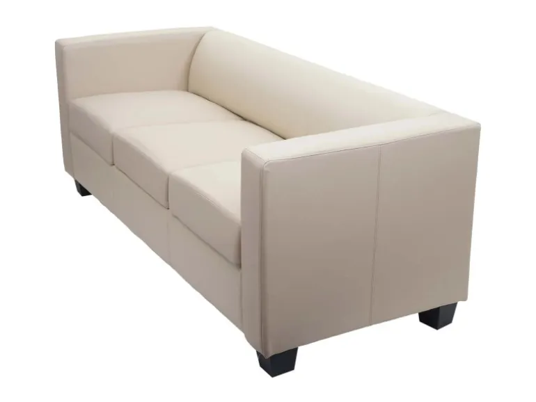 MCW 3er Sofa Lille Kunstleder Creme