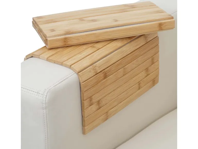 MCW 2er-Set Armlehnen-Ablage E72 Sofa-Butler Flexablage Bambus Flexibel 45x30cm