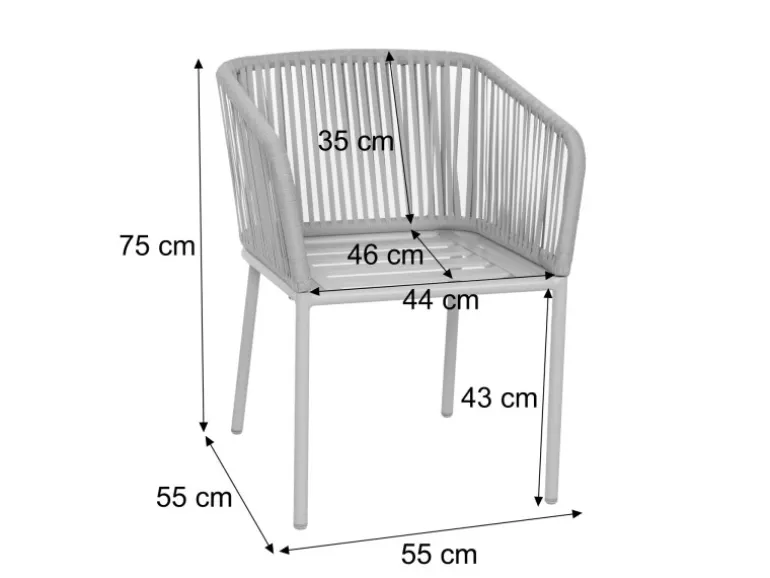 MCW 2er-Set Gartenstuhl N41 Hellgrau Kissen Taupe