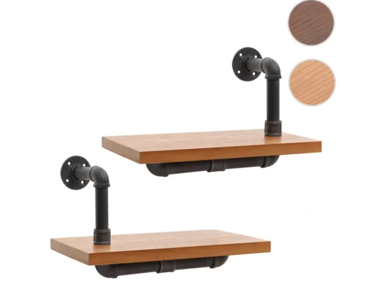 MCW 2er-Set Wandregal N29 29x45x25cm Natur