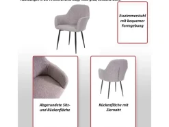 MCW Esszimmerstuhl F18 6er-Set Samt Schwarz Goldene Beine