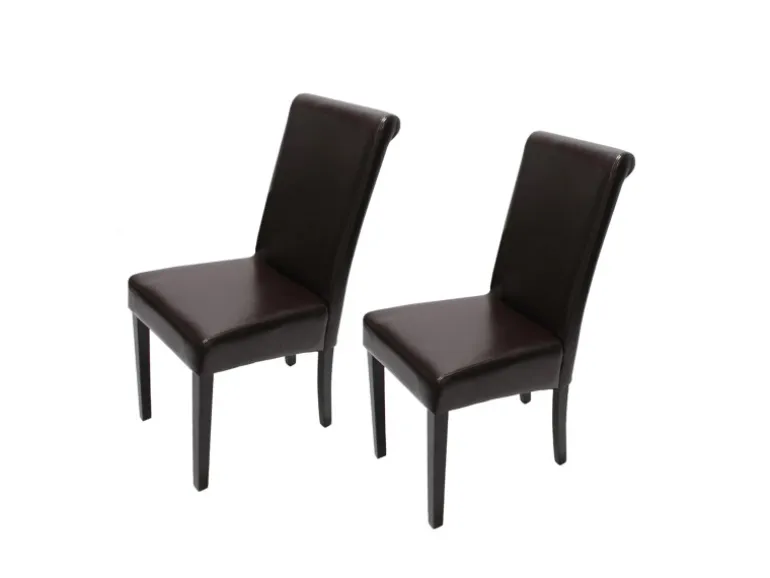 MCW Esszimmerstuhl Lecce II 2er-Set Braun Dunkle Beine