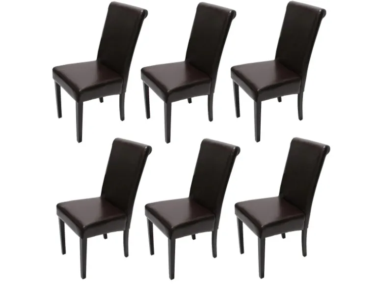 MCW Esszimmerstuhl Lecce II 6er-Set Braun Dunkle Beine