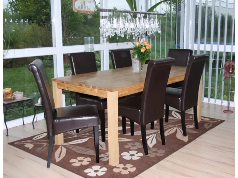 MCW Esszimmerstuhl Lecce II 6er-Set Braun Dunkle Beine