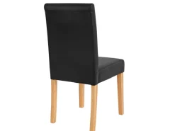 MCW Esszimmerstuhl Littau 4er-Set Kunstleder Schwarz Matt Helle Beine