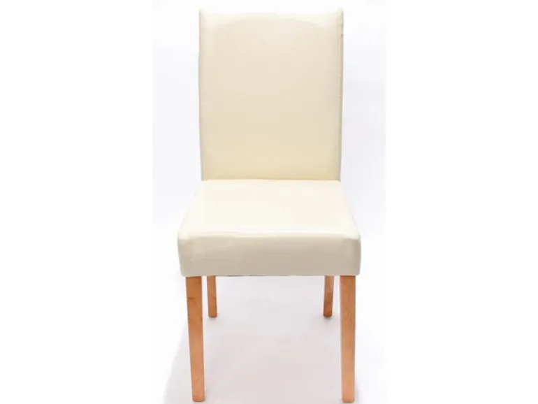 MCW Esszimmerstuhl Littau 2er-Set Leder Creme Helle Beine