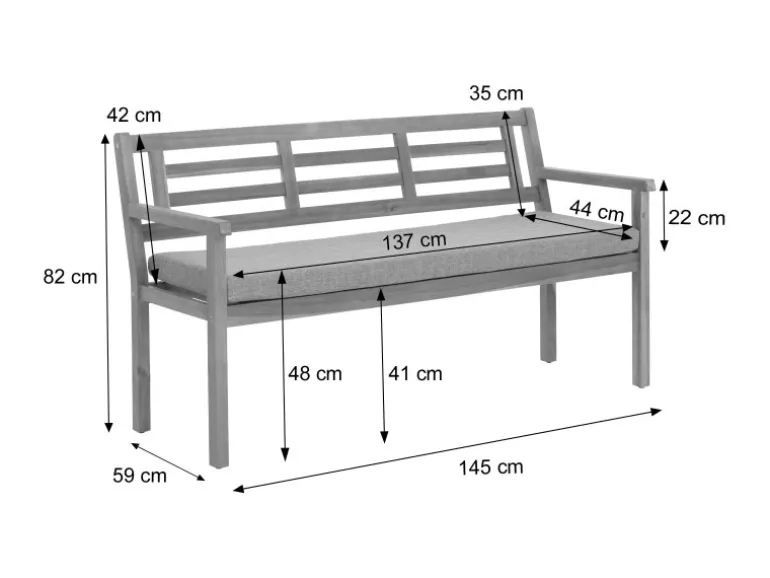 MCW Gartenbank N47 ohne Kissen