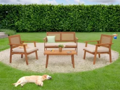MCW Garten-Garnitur MVG-N46 4-teilig Kissen Creme