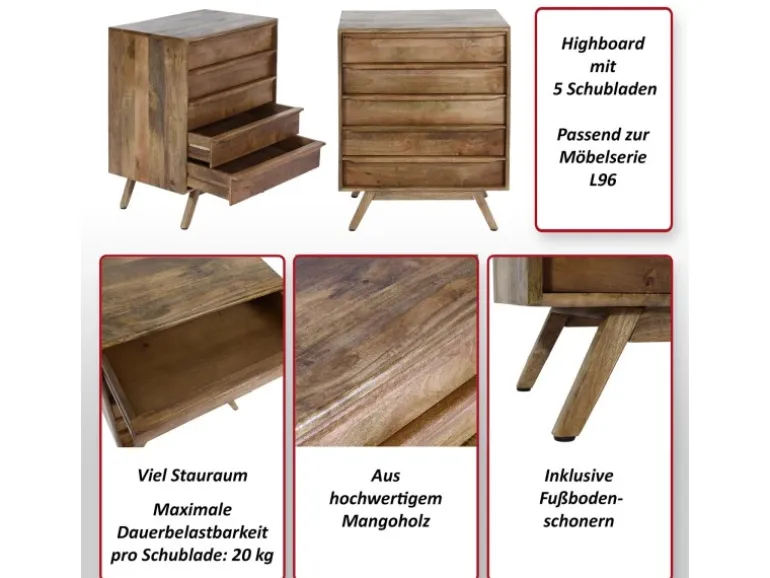 MCW Highboard L96 81x65x43cm