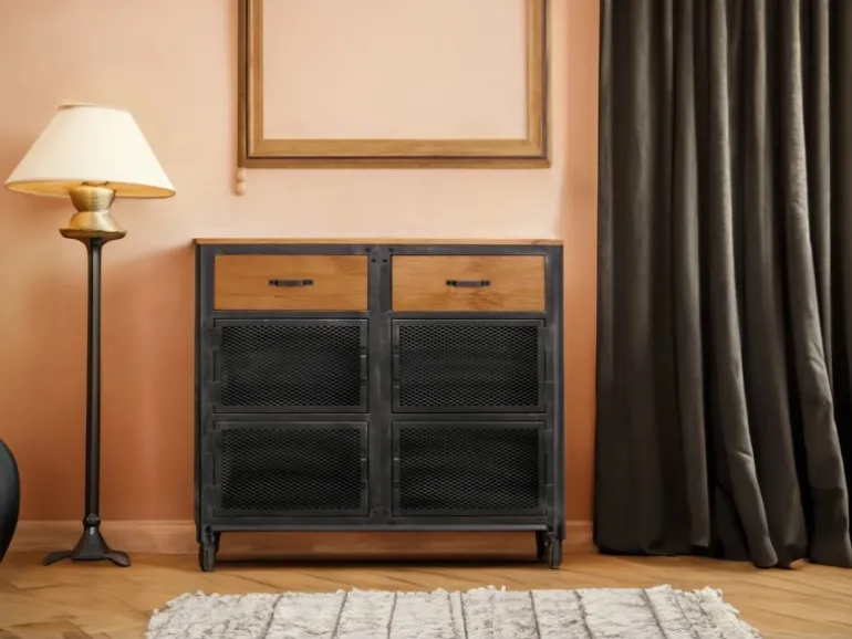 MCW Kommode N28 Schwarz Braun