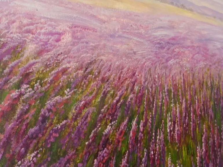 MCW Ölgemälde Blumenfeld Handgemalt
