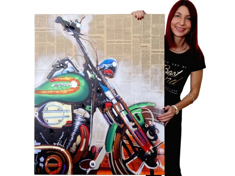 MCW Ölgemälde Motorrad Handgemalt