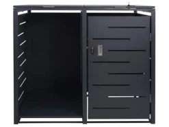 MCW Mülltonnenverkleidung E83-B Anthrazit Stahl 117x132x82cm