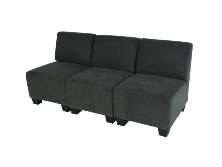 MCW Modular 3-Sitzer Sofa Couch Moncalieri Anthrazit-Grau ohne Armlehnen