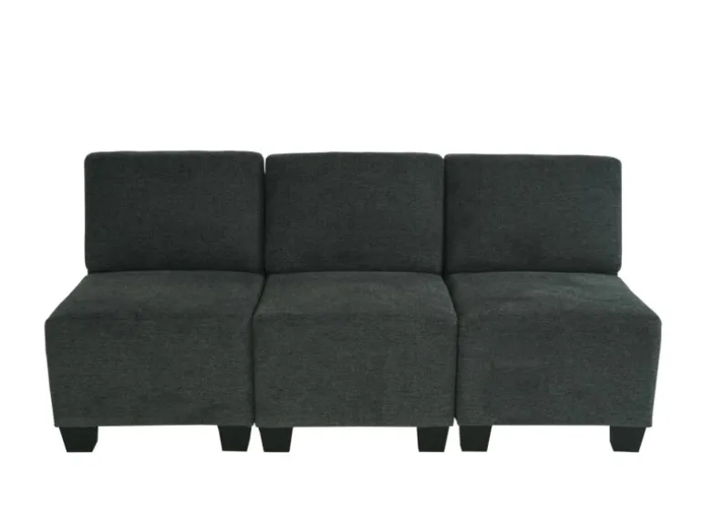 MCW Modular 3-Sitzer Sofa Couch Moncalieri Anthrazit-Grau ohne Armlehnen