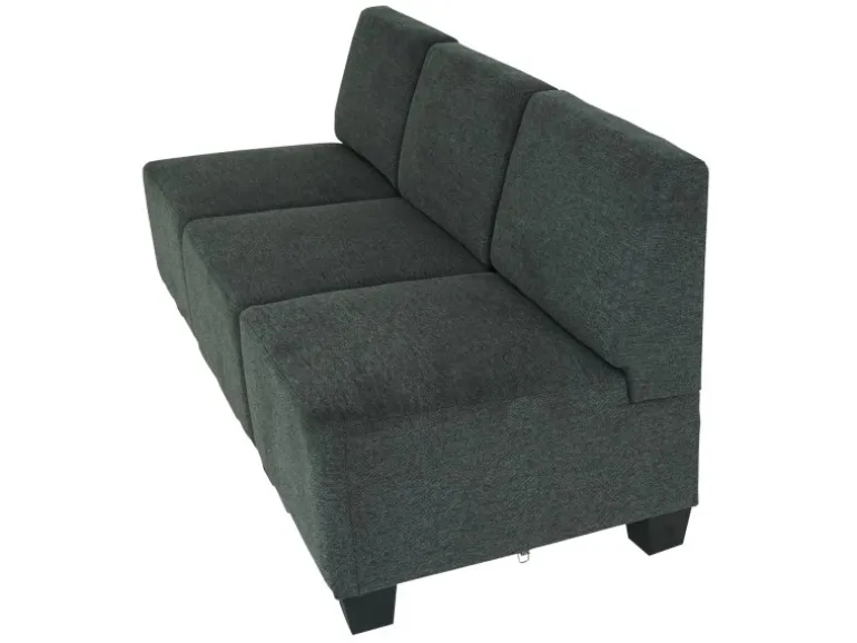 MCW Modular 3-Sitzer Sofa Couch Moncalieri Anthrazit-Grau ohne Armlehnen
