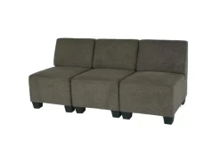 MCW Modular 3-Sitzer Sofa Couch Moncalieri Braun ohne Armlehnen