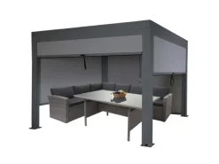 MCW Pergola L46 mit Seitenwand Anthrazit 3x3m