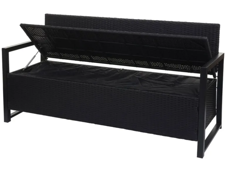 MCW Poly-Rattan 3er Sitzbank F39 anthrazit Kissen Creme