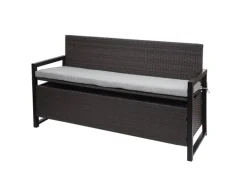 MCW Poly-Rattan 3er Sitzbank F39 Grau Kissen Grau