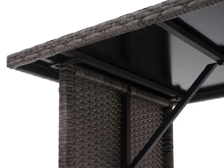 MCW Poly-Rattan Esstisch G16 Grau