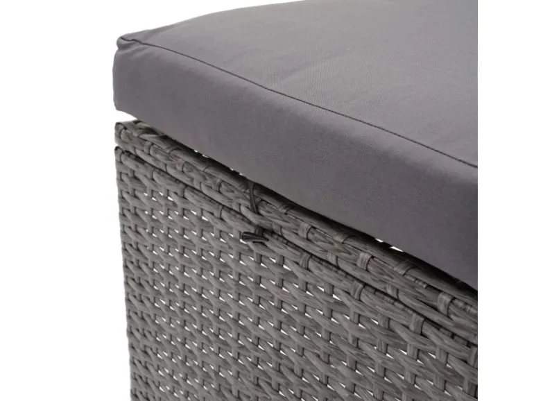 MCW Poly-Rattan Sitzbank G16 Grau Kissen Dunkelgrau